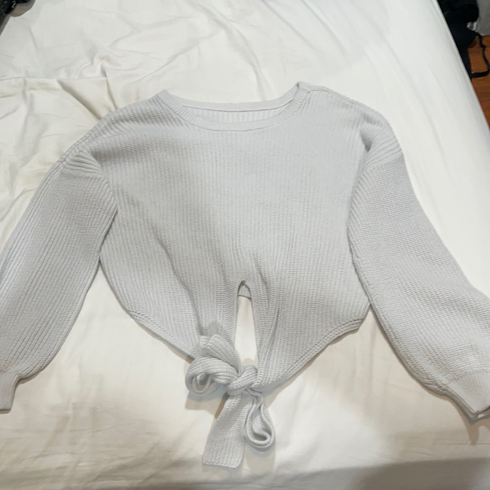cropped white sweater